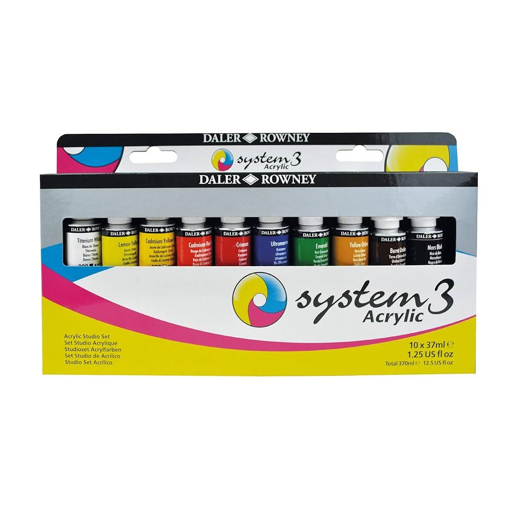 

Daler rowney system3 acrylic paint 10 clr x 37 ml studio set / cat akrilik