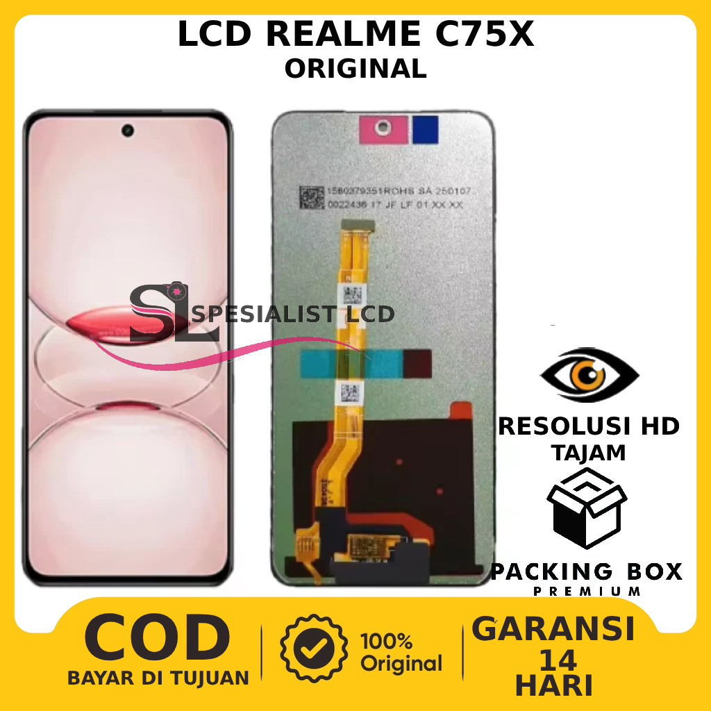 LCD TOUCHSCREEN REALME C75X ORIGINAL FULLSET GARANSI FREE LEM