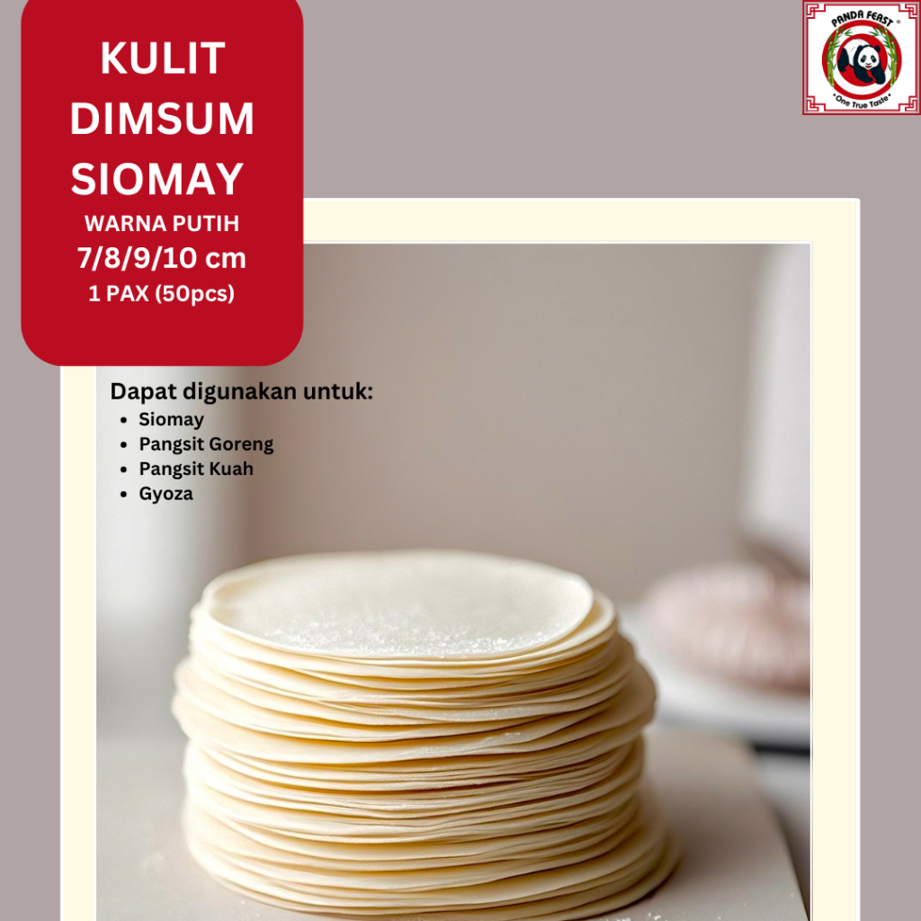 

Kulit Dimsum | Dumpling Skin | 7 cm / 8 cm / 9 cm / 10 cm | Isi 50 pcs | Premium untuk Siomay | Dimsum | Pangsit | Gyoza