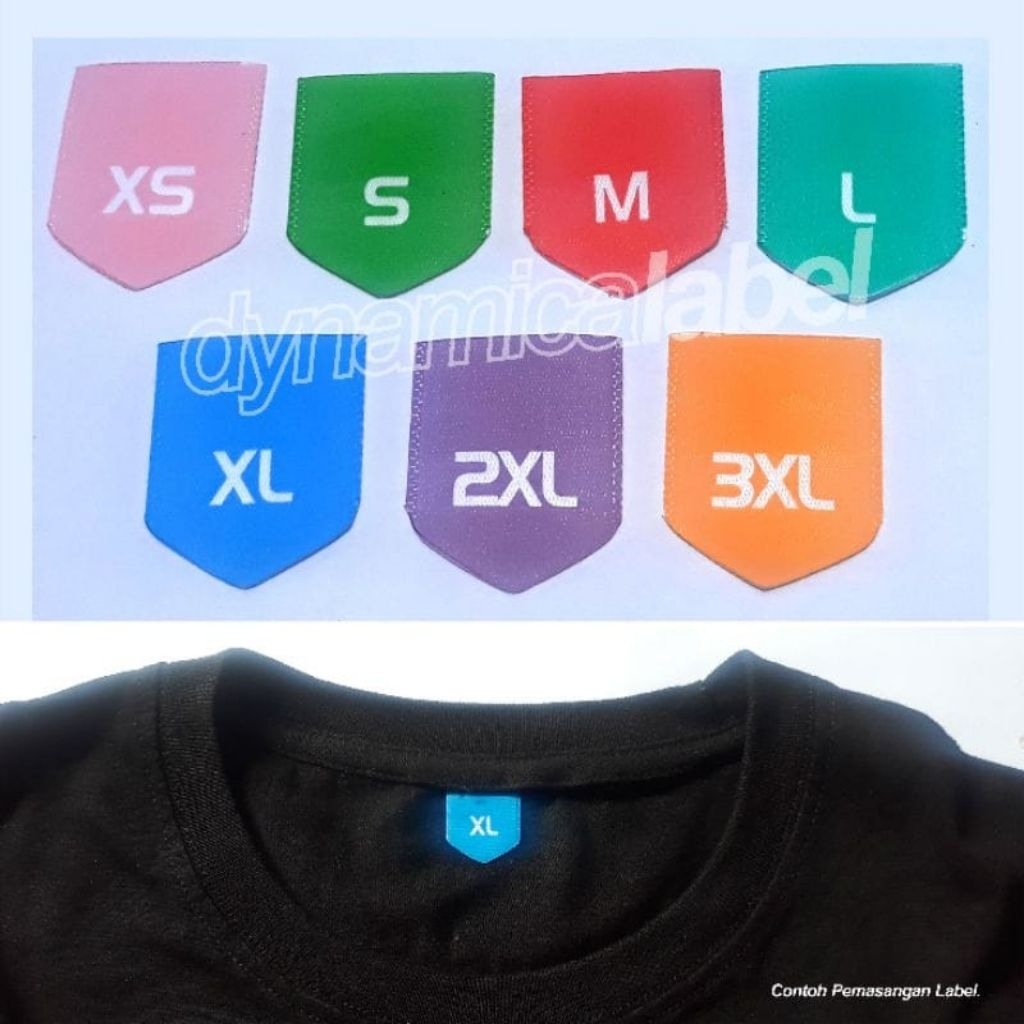 

label baju ukuran size