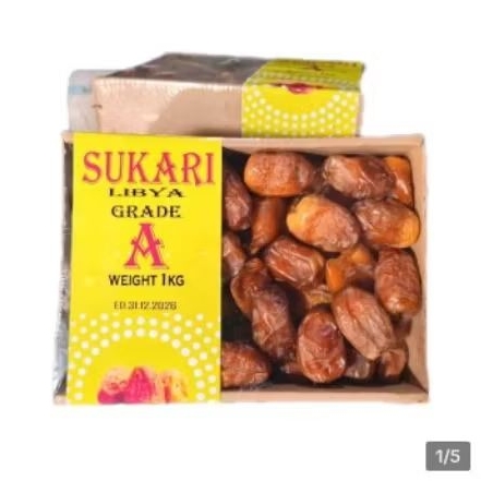 Kurma sukari  kemasan dus 1kg/ Kurma sukari libya 1kg