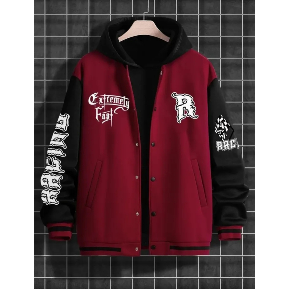 R Racing Jaket Hoodie Baseball Massa Kini Produk Terbaru Unisex Pria Wanita Kain Fleece Tebal Distro