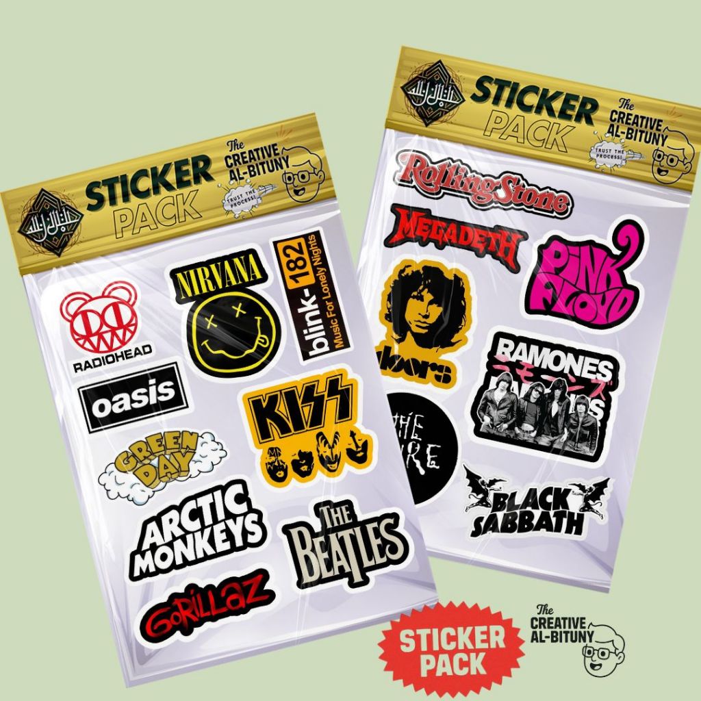 

Sticker Pack Logo Band Musik Rock Legend – Nirvana, Beatles, Green Day, Pink Floyd, dll
