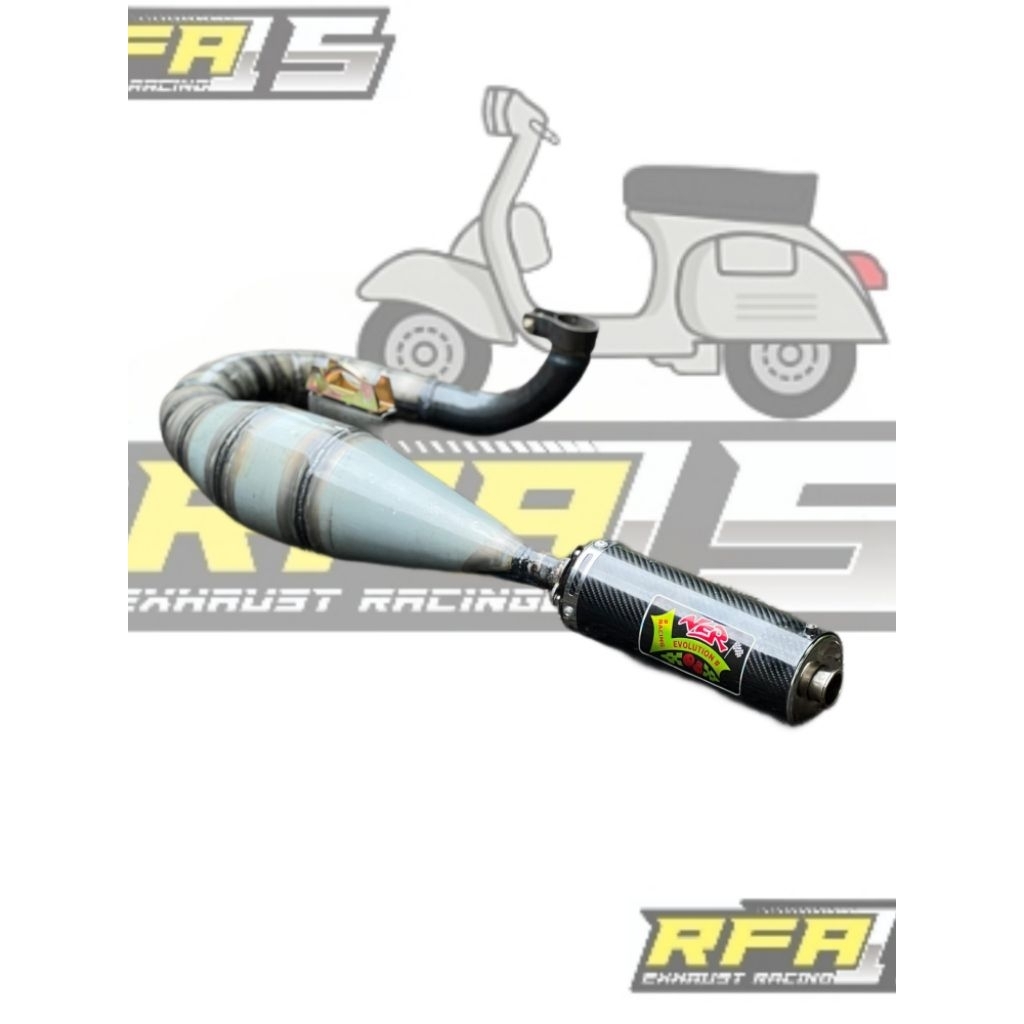Pipa Knalpot vespa carbon  galvanis vbb,excel,px150,sprint,super