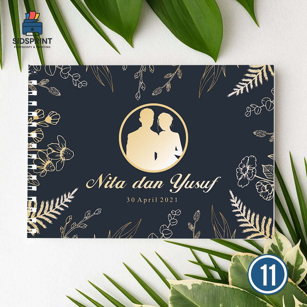 

SidsPrint [BTHT] Buku Tamu Pernikahan A4 Spiral Softcover Custom Cover Warna Hitam Kapasitas 300 Tamu