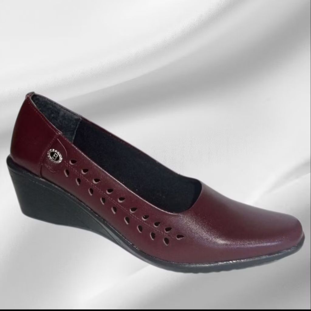 sepatu wanita pantofel kulit sapi hak 5 cm