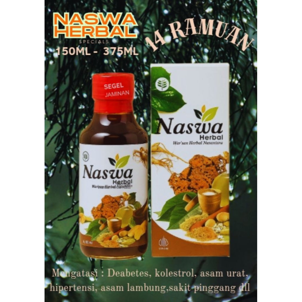 

HERBAL NASWA 150ML - 375ML Mengatasi Diabetes, kolesterol asam urat dll
