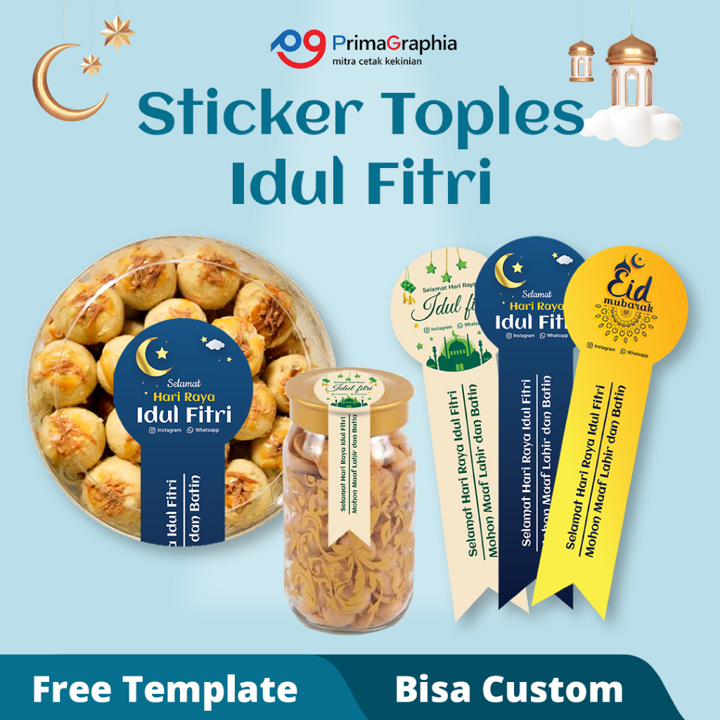 

Cetak Stiker Pita Toples Idul Fitri Kotak Custom Desain Template
