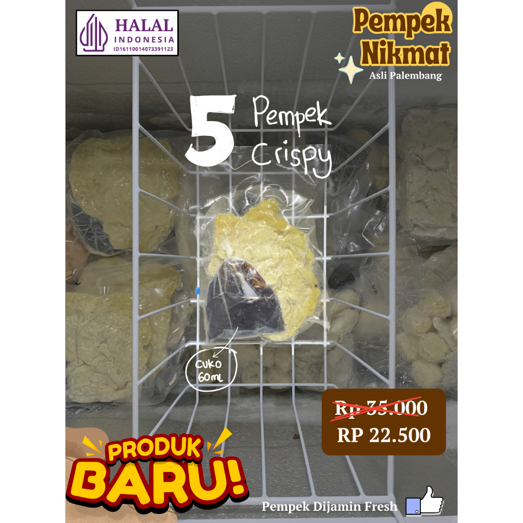 

5 Pempek Crispy + cuko 60 ml - Asli Palembang [Pempek NikMat]