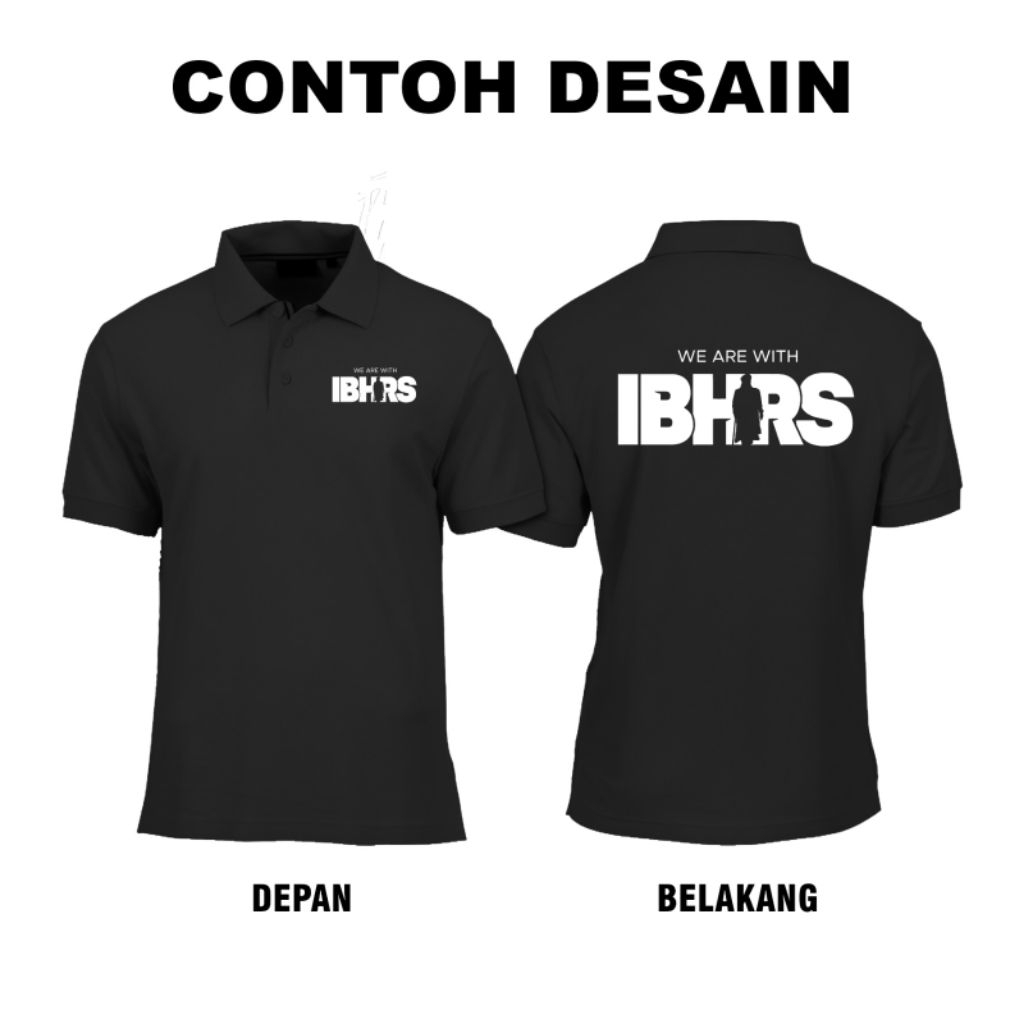 Kaos kerah dewasa IB HRS lengan pendek Bahan Pique