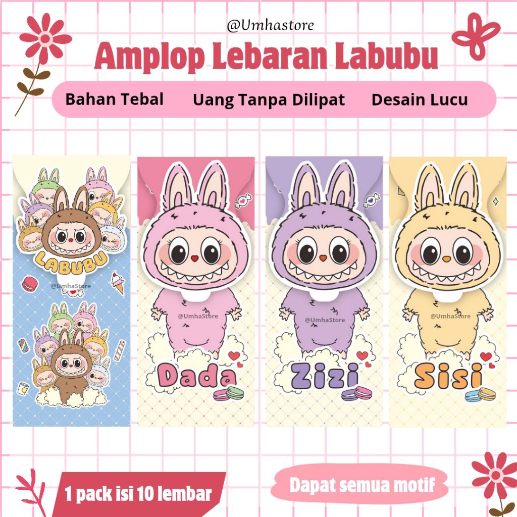 

Amplop Lebaran Unik Lucu Labubu 10pcs
