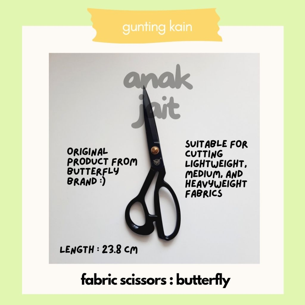 Gunting Kain Butterfly Original / Gunting Kain Butterfly Original Hitam / Gunting Kain Butterfly Pre