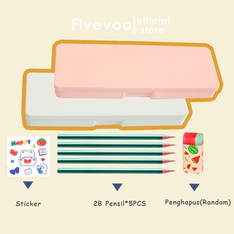 

FIVEVOO Set Alat Menulis/ Set Perlengkapan Sekolah/ Penghapus/Kotak Pensil/ Pensil/ Stiker Buku