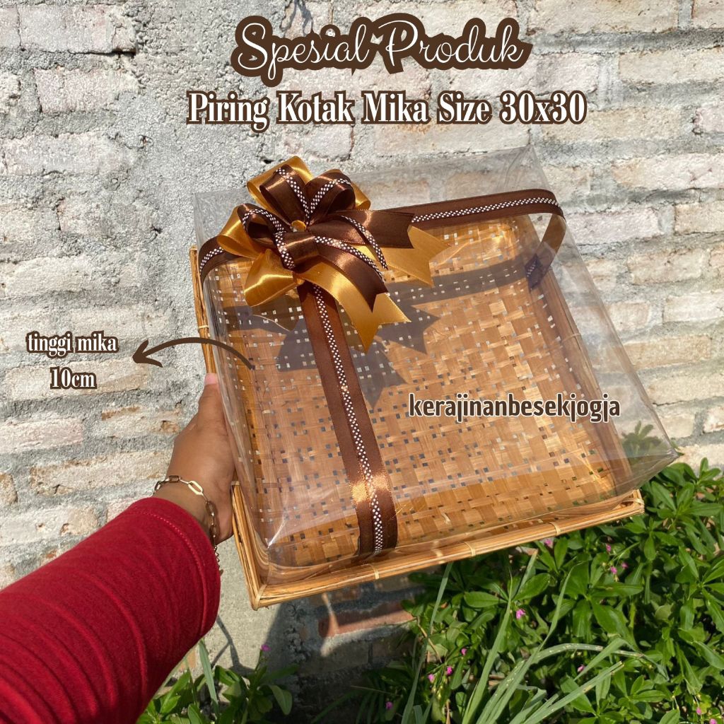 

PIRING BAMBU TUTUP MIKA PITA 30X30 | hantaran seserahan lamaran bingkisan nikahan