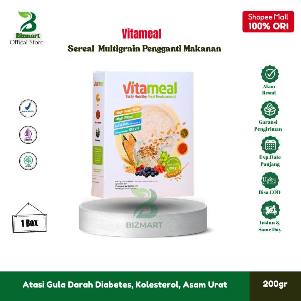 

Vitameal Sereal Multigrain Stabilkan Gula Darah Diabetes Secara Alami Tanpa Efek Samping 200gram