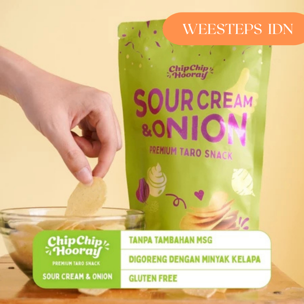 

Chip Chip Hooray Premium Taro Snack - Sour Cream & Onion - 75 g