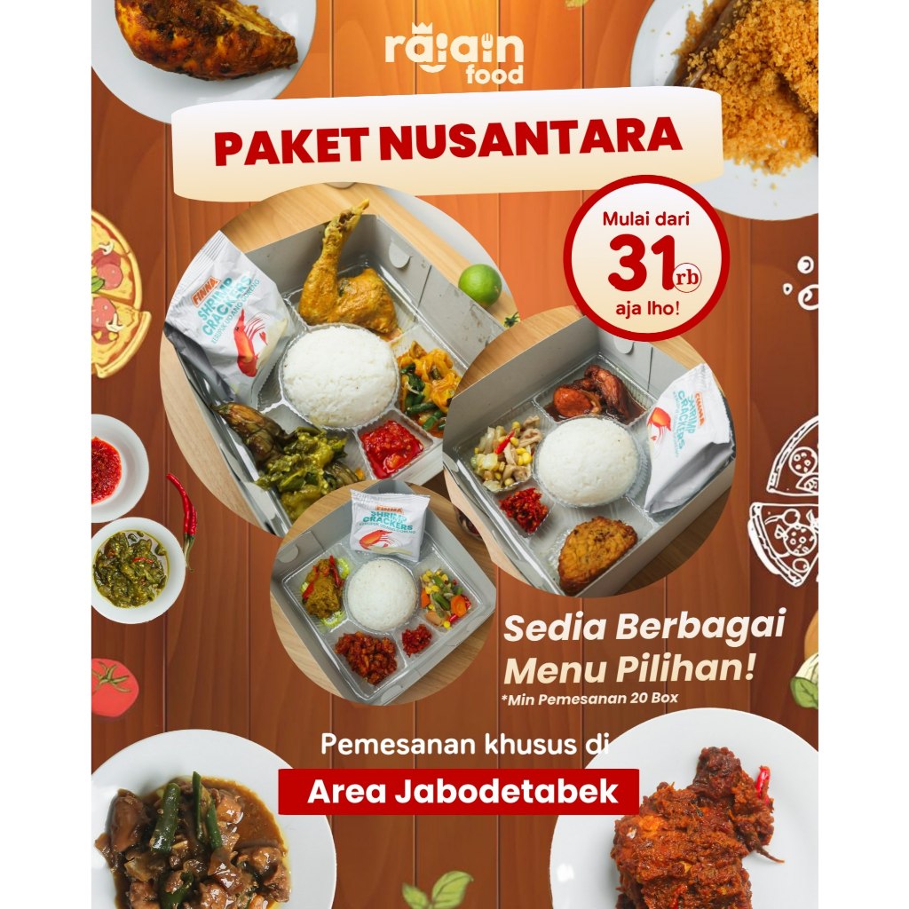 

Paket Nasi Kotak Catering NUSANTARA – Rajain Food | Cocok untuk Acara & Syukuran