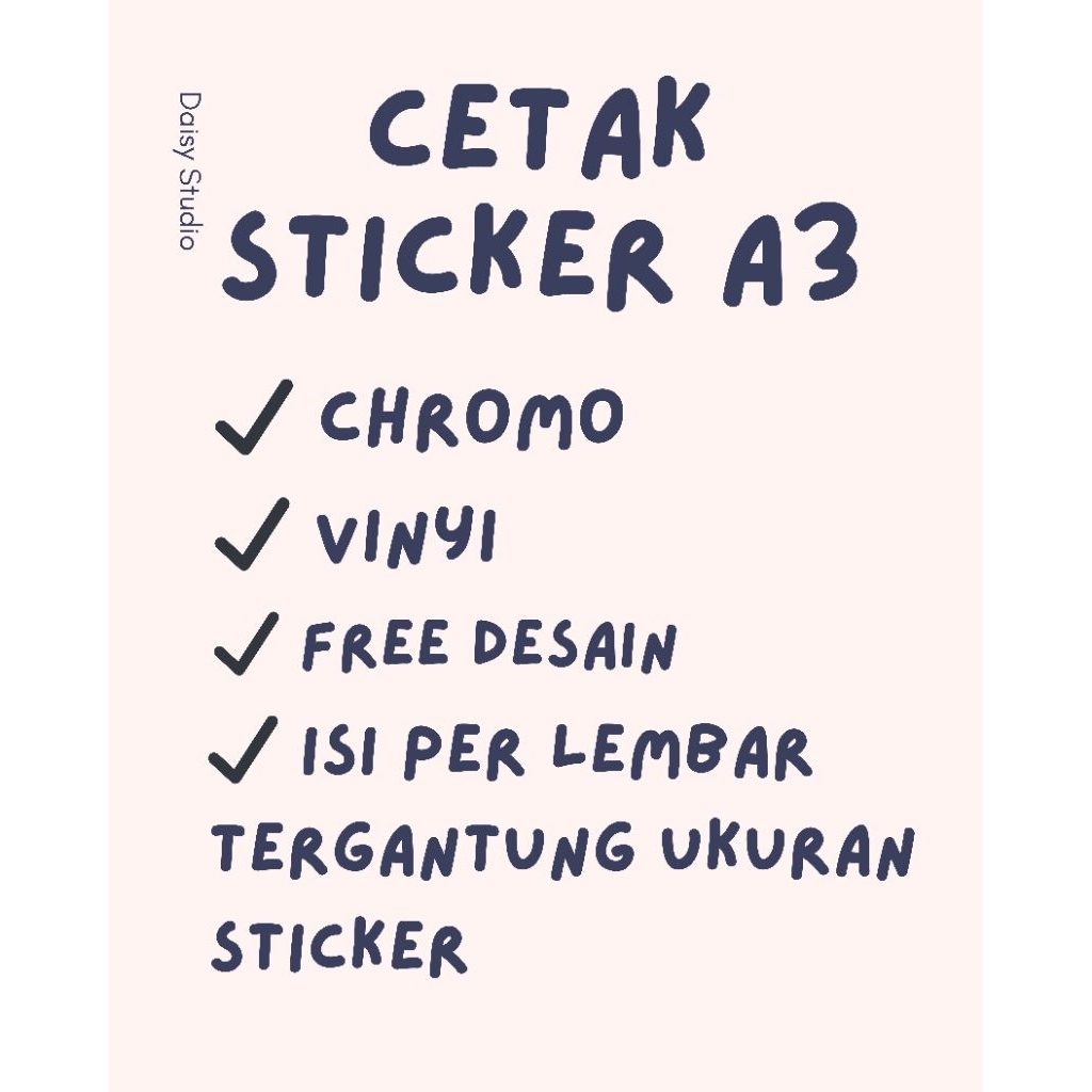 

CETAK & CUTTING STICKER A3 CHROMO, VINYL