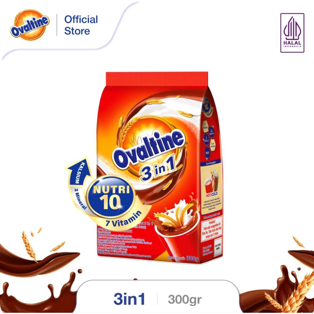

Ovaltine Classic 3 in 1 Susu Bubuk Instan Minuman Serbuk Susu Cokelat 300g