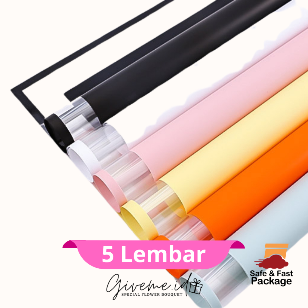 

Cellophane King Frame Glossy 5 LEMBAR ECER Kerta Buket Bunga Wrapping Paper Glosi Transparant Kaca