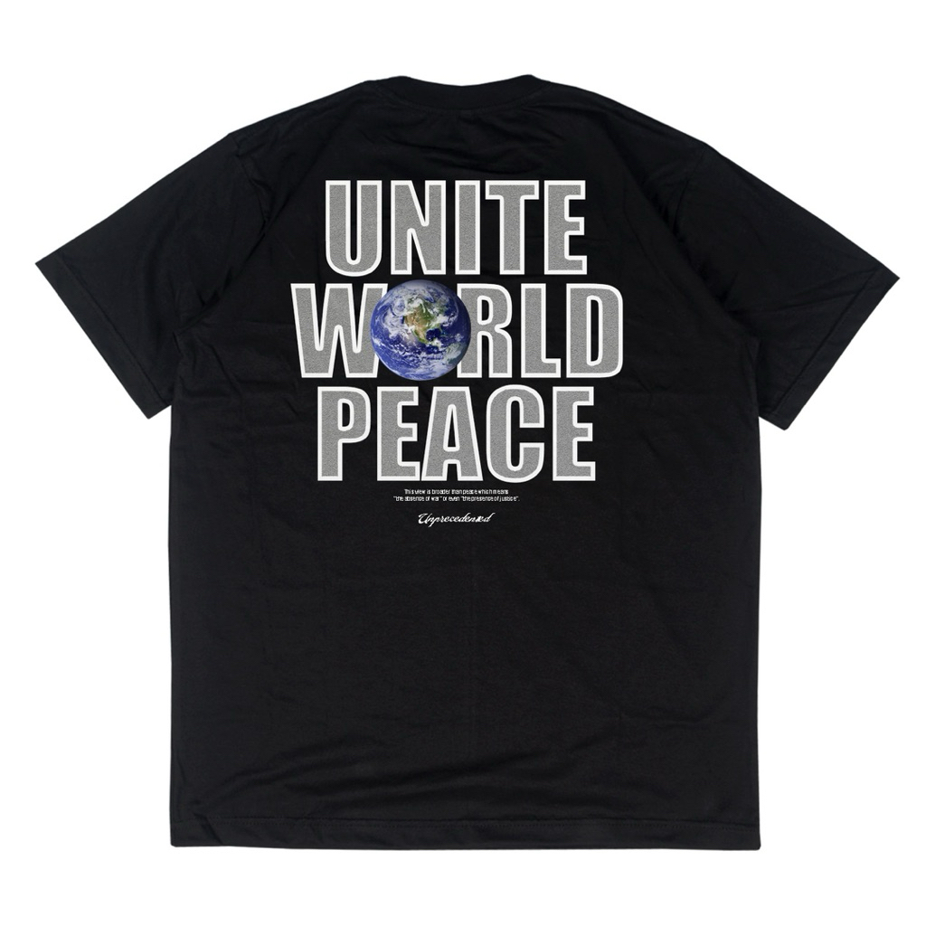 UNTD - UNITE WORLD PEACE TSHIRT COMBED 24S BLACK UNISEX