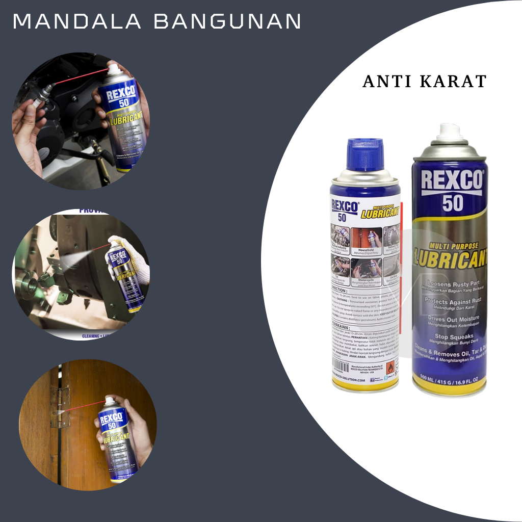 Anti Karat Rexco Lubricant 50 Isi 500ML – Pelindung Logam & Pencegah Karat Serbaguna