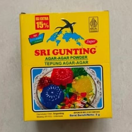 

Agar Agar Powder Merk Sri Gunting isi 12 x 8g