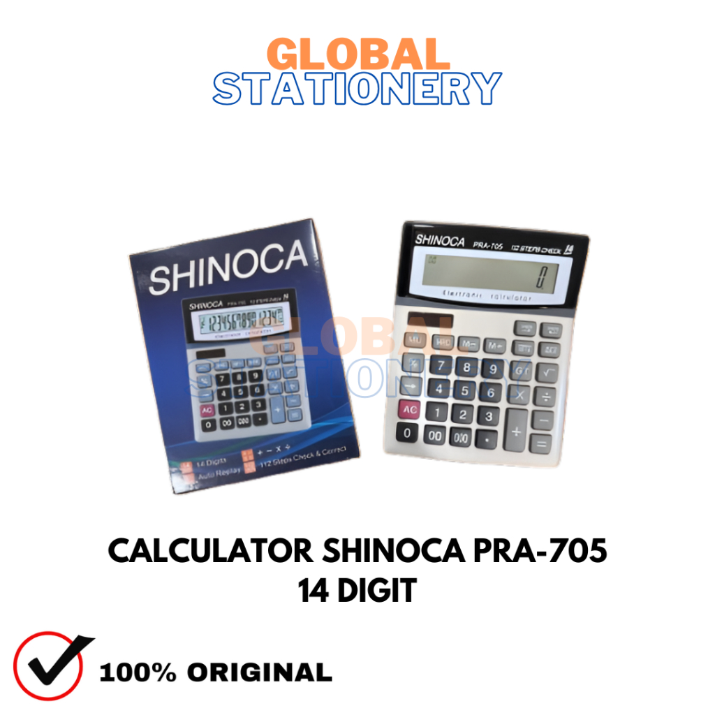 

Calculator Kalkulator Shinoca PRA-705 PRA705 PRA 705 14 Digit 14 ANGKA ORIGINAL Kalkulator Meja Kalkulator Sayur Kalkulator Dasar
