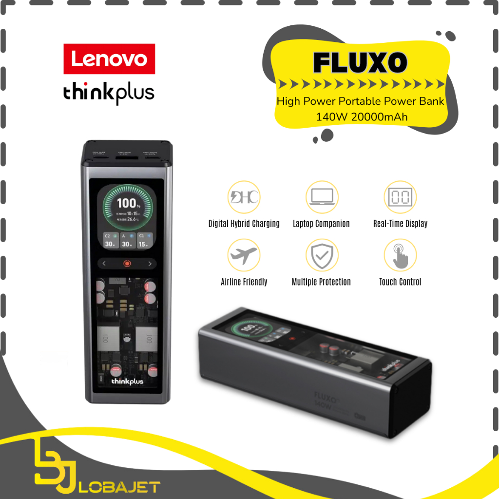 Lenovo thinkplus FLUXO 140W 20000mAh Power Bank SLPB-20140 Hitam