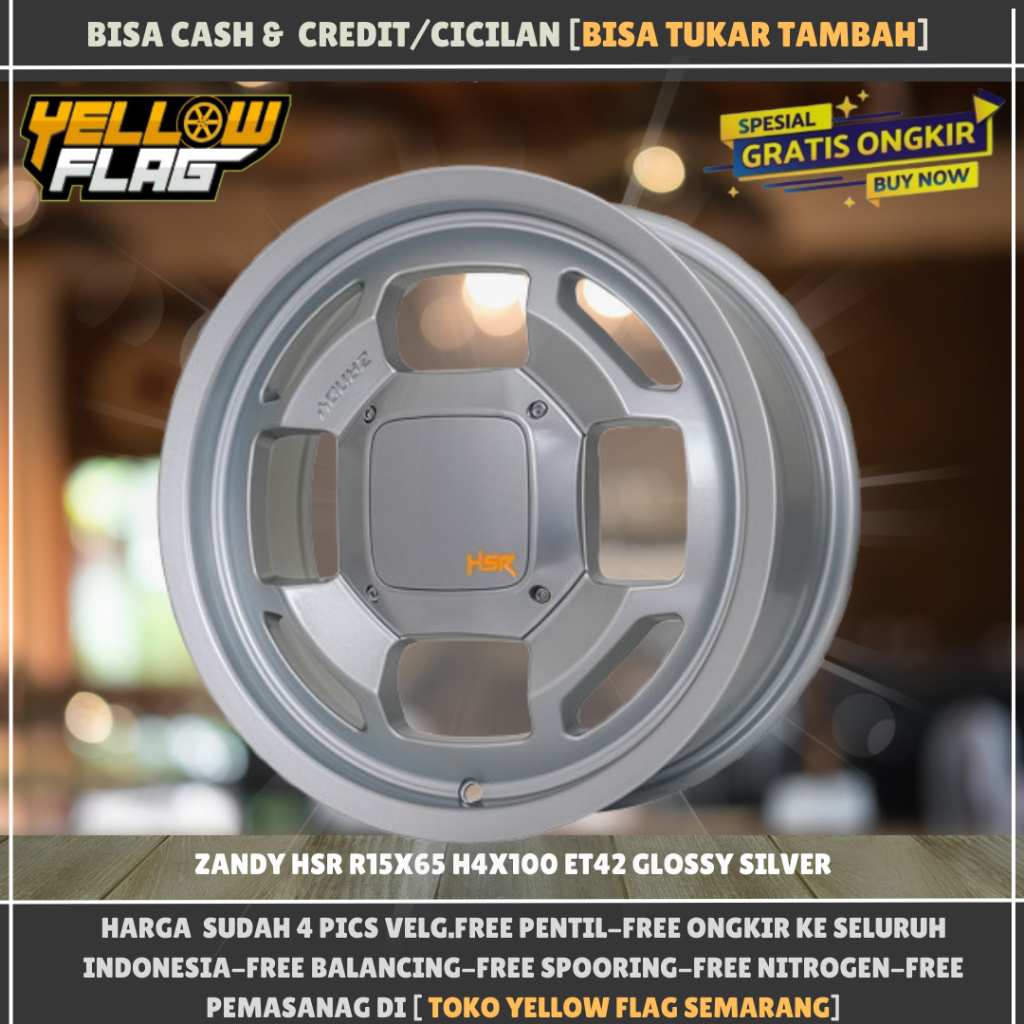 Velg mobil racing hsr zandy r15 model classic agya ayla sirion avega brio sigra ring 15 murah