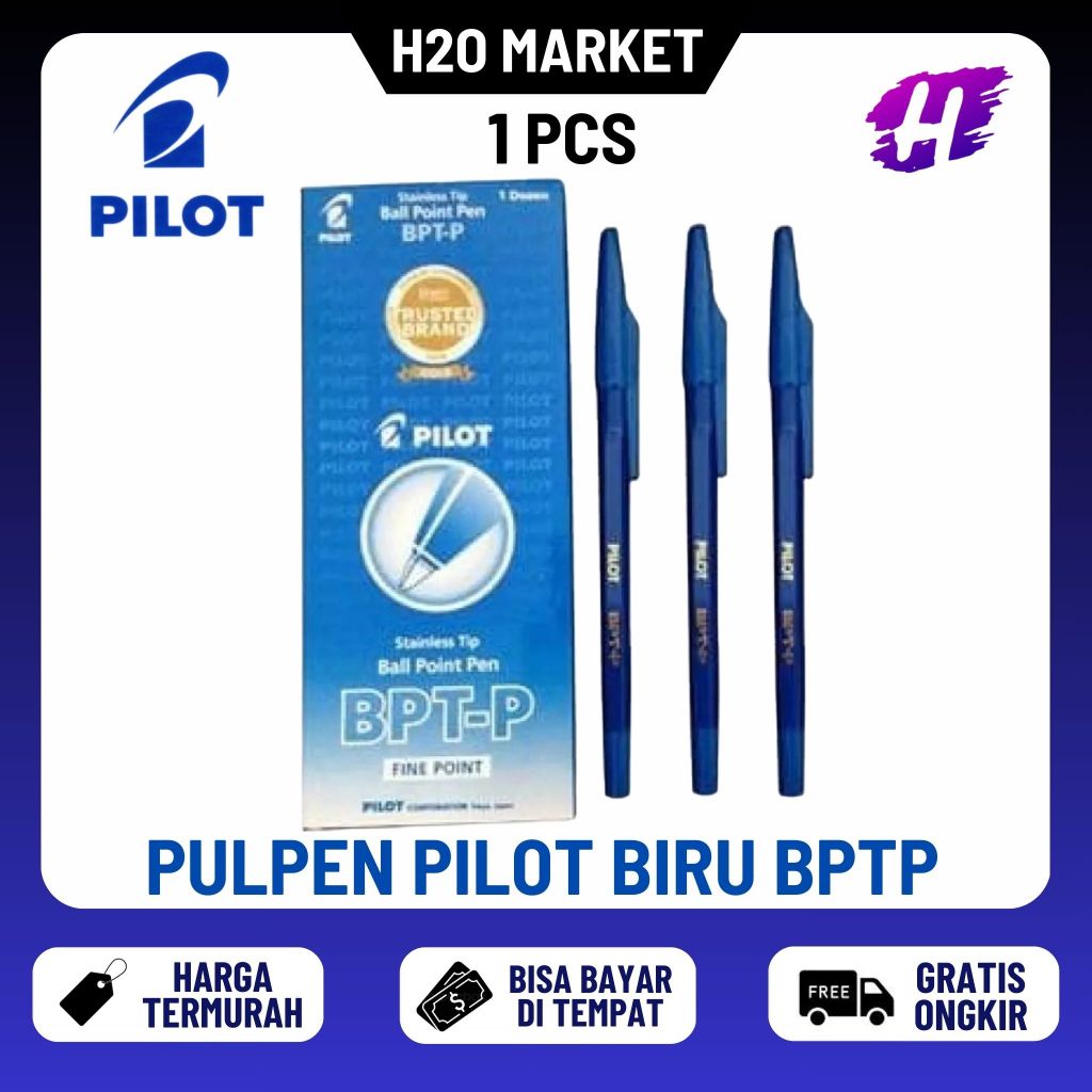 

❤️H2O❤️ Bolpen/Bolpoint/Ballpen/Pulpen/Pena Pilot BPT-P/BPTP Biru (1 PCS)