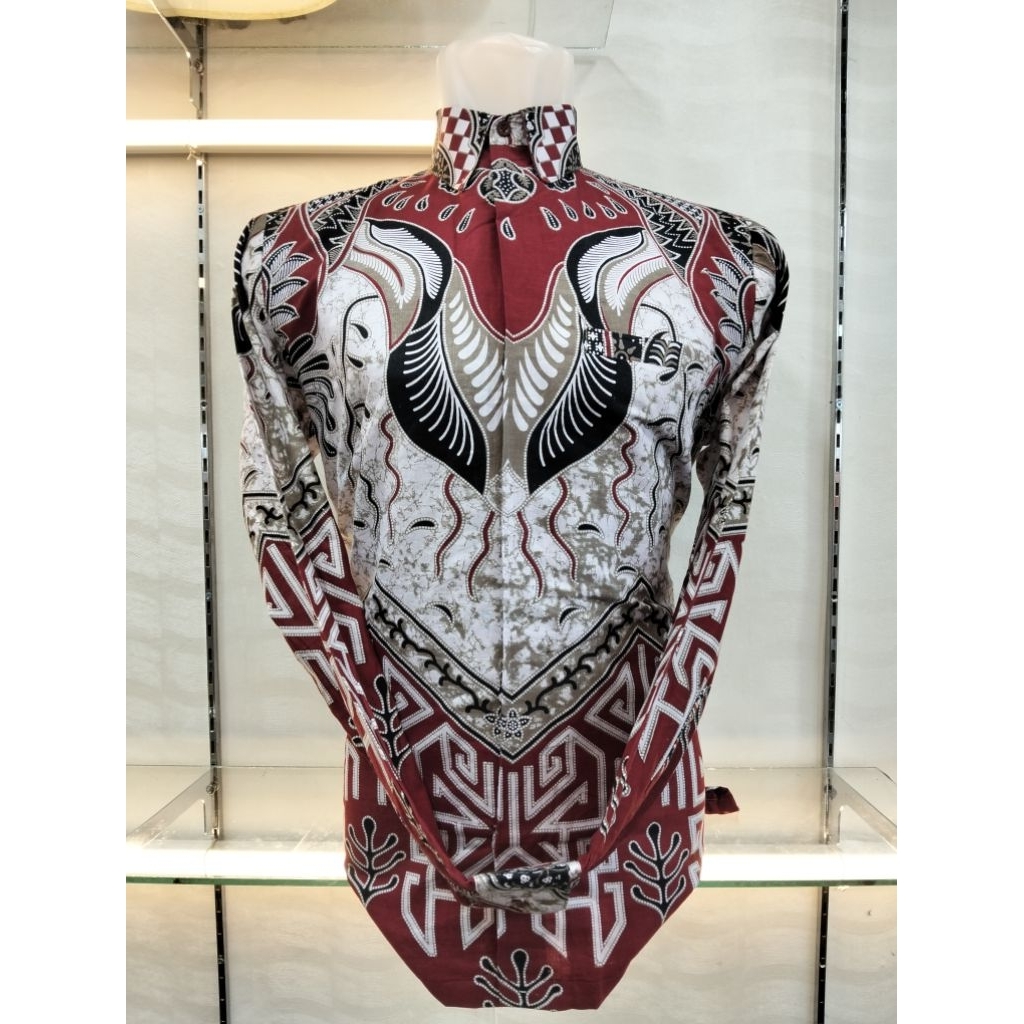 DEWANAGARI merah putih batik pria lengan panjang