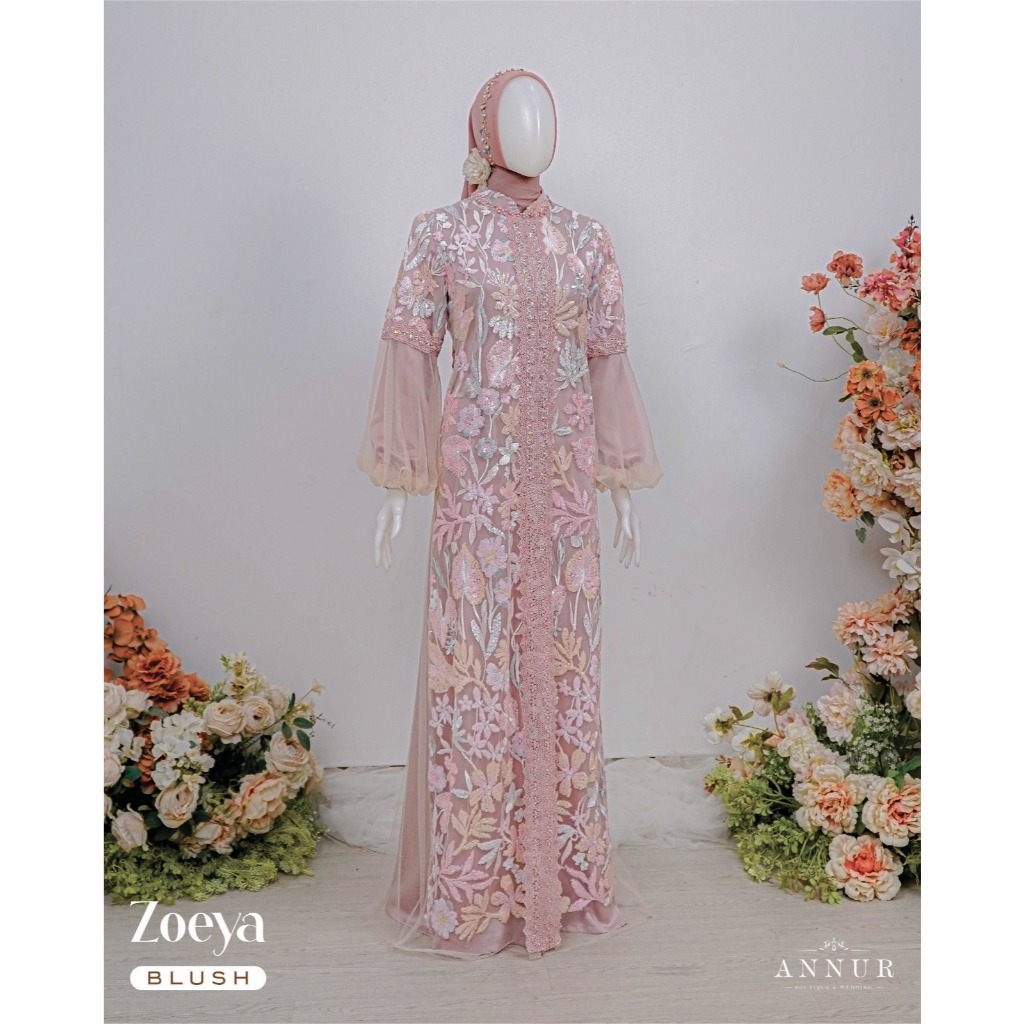 Annur Label Pre Order Zoeya dress full payet mewah dress kondangan prewedding lamaran