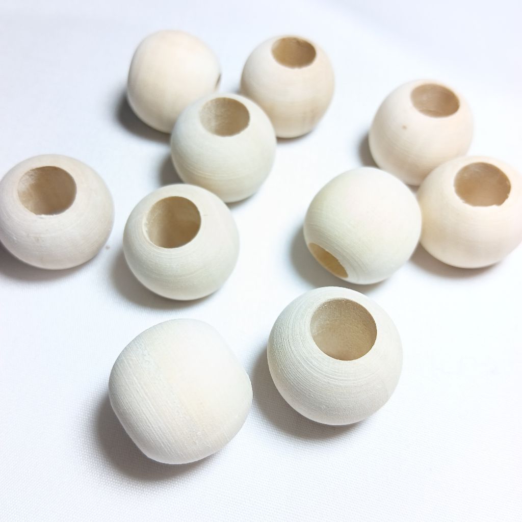 HARGA per 10pcs LUBANG 10MM, 8,5MM 7,5MM Bulatan Manik Kayu Kopi Bulat Manik Kayu Kopi 12mm Manik Ka