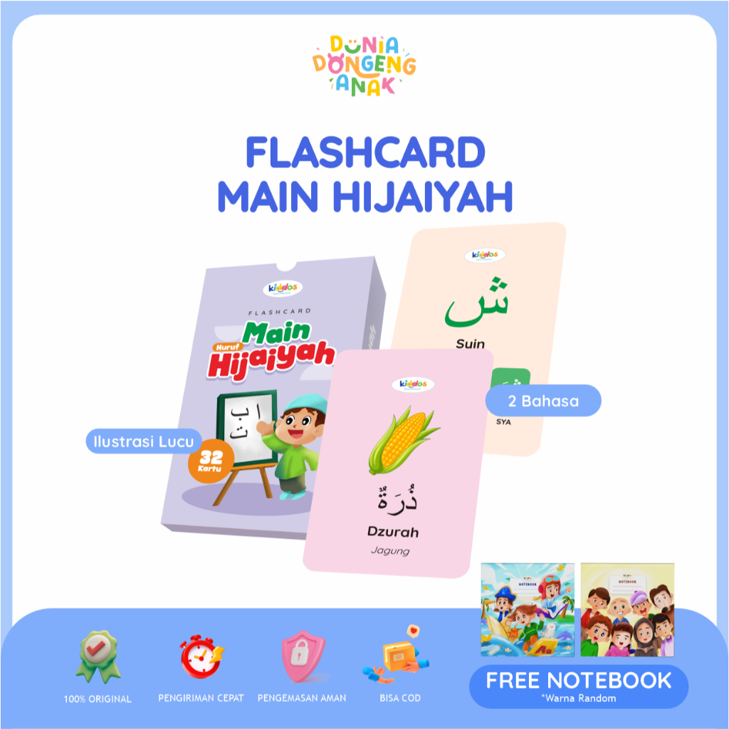 FLASHCARD MAINAN EDUKATIF KARTU BELAJAR ANAK ISLAMI USIA 2-6 TAHUN EDUKASI HURUF HIJAIYAH