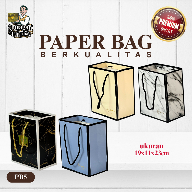 

Paper Bag / Polos / Souvenir / Murah / Kantong Kertas / Goodie Bag / Premium / Marbel / PB5