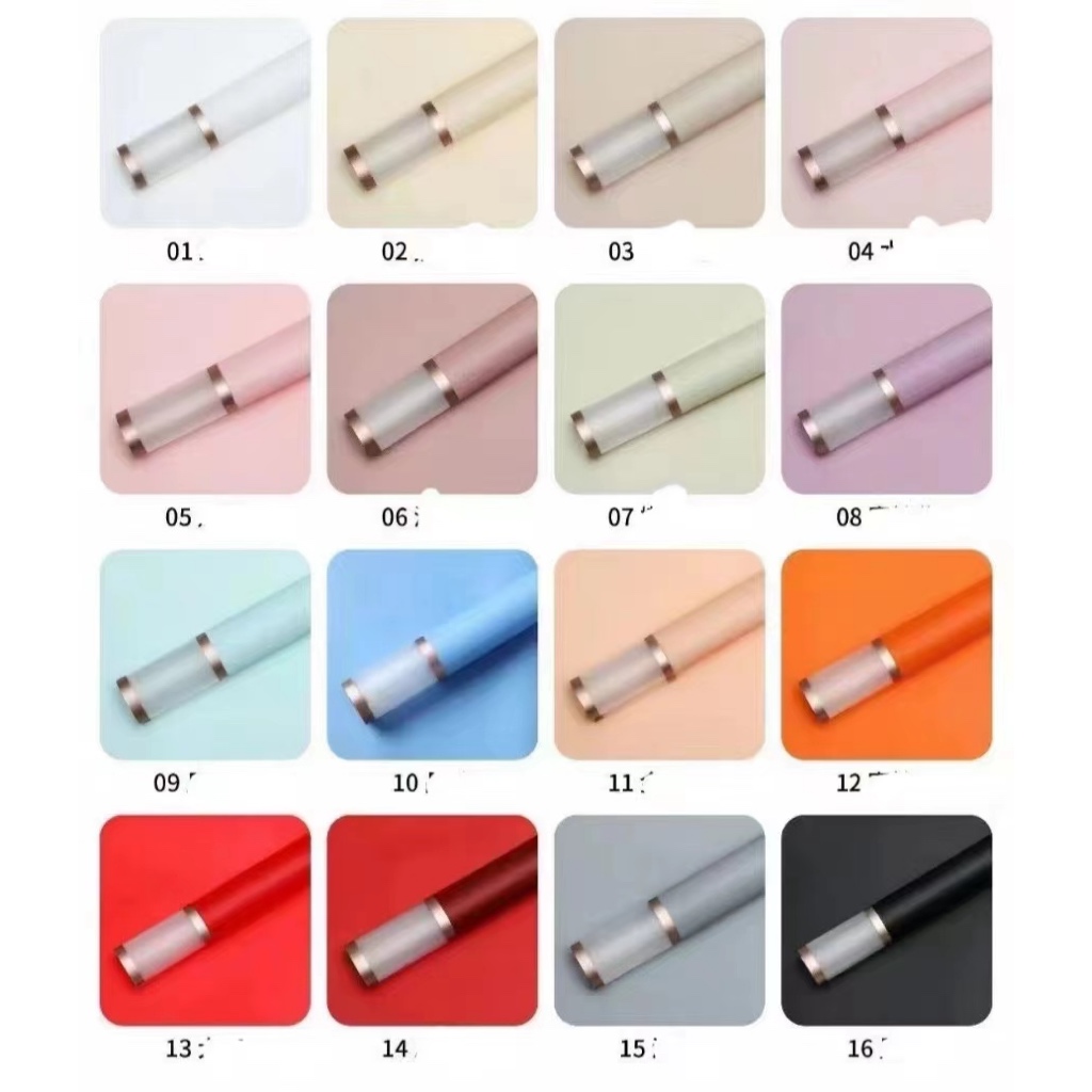 

20 LEMBAR Kertas Buket Bunga Cellophane Flower Wrapping Paper Double Frame List Gold