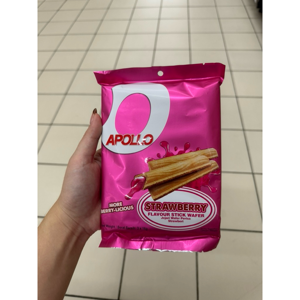 

apollo stick wafer strawberry / chocolate isi 3 packs 48gr