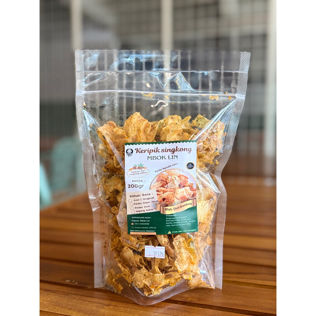 

Keripik Singkong Tipis Mbok Lin Pedas Daun Jeruk