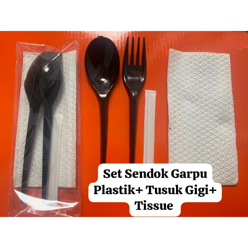 isi 50 Set Sendok Garpu Plastik - Sendok Garpu Plastik Catering