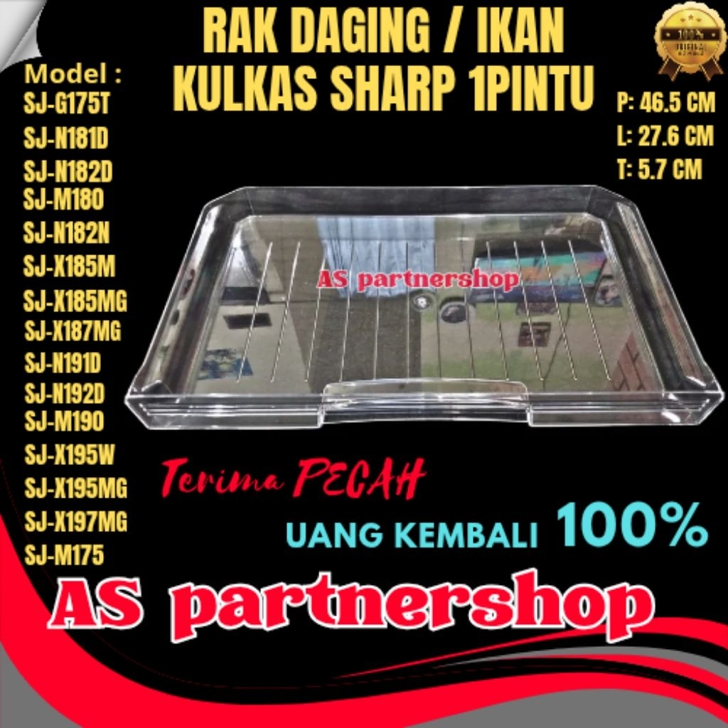 rak daging / ikan kulkas sharp 1pintu sj-m175,sj-g175,sj-n181,sj-n182,sj-m180,sj-x185,sj-n191,sj-n19