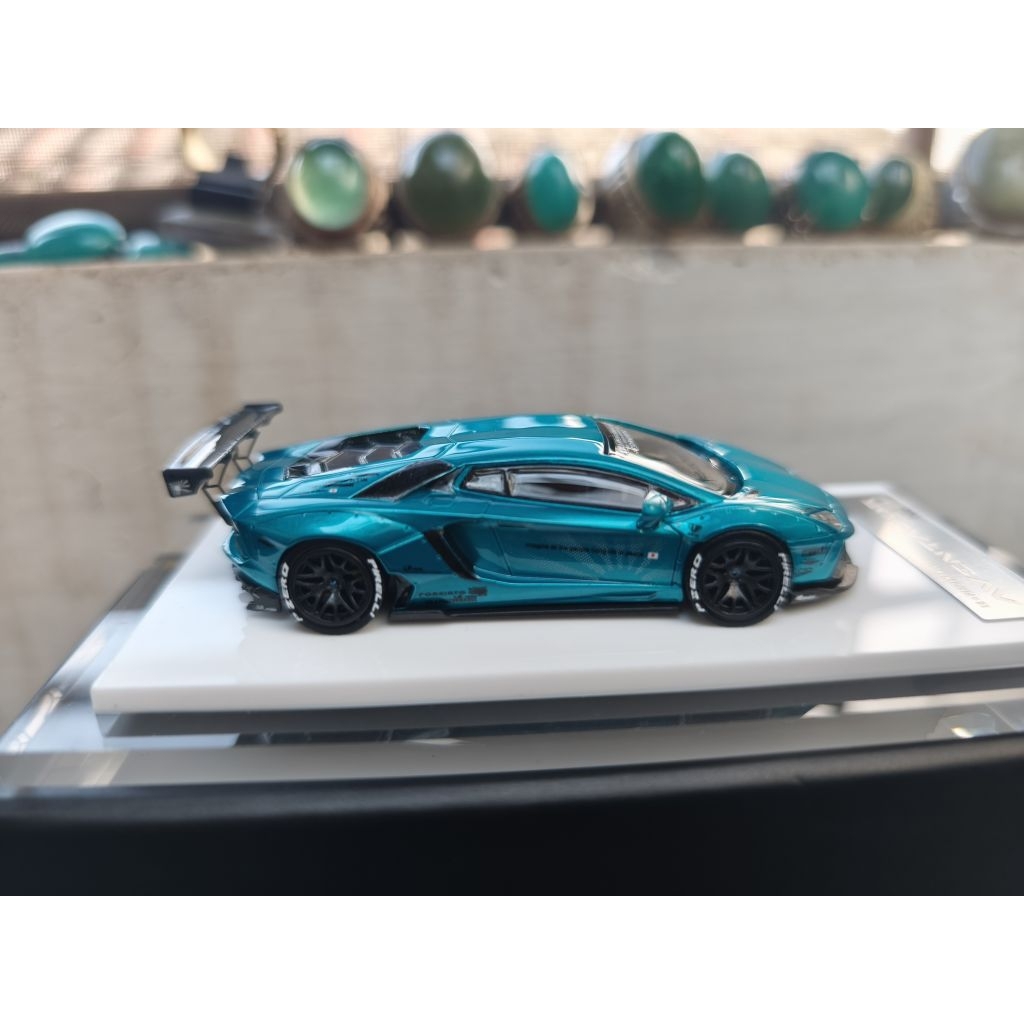 lb performance premium lamborghini aventador blue chrome resin