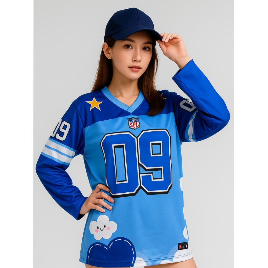 Jersey Streetwear Dewasa Laki laki Perempuan Tangan Panjang - Jersey Hockey Rugby Vintage Retro NFL