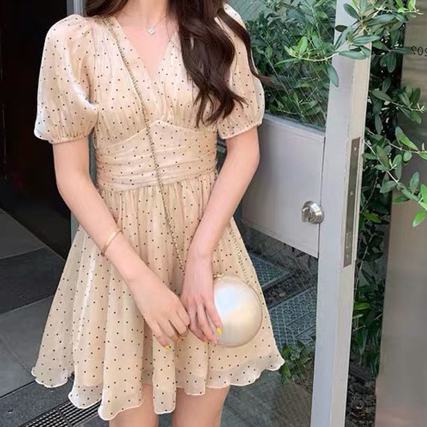 Lexie Dress Casual Korean Style Wanita Mini Pendek Import Bahan Organza Lengan Pendek