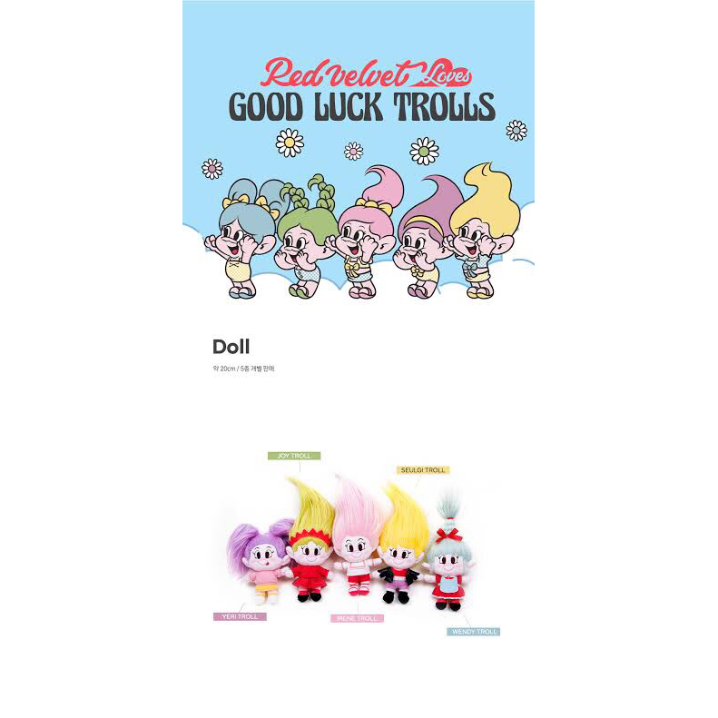 READY STOCK OFFICIAL RED VELVET LOVES GOOD LUCK TROLLS