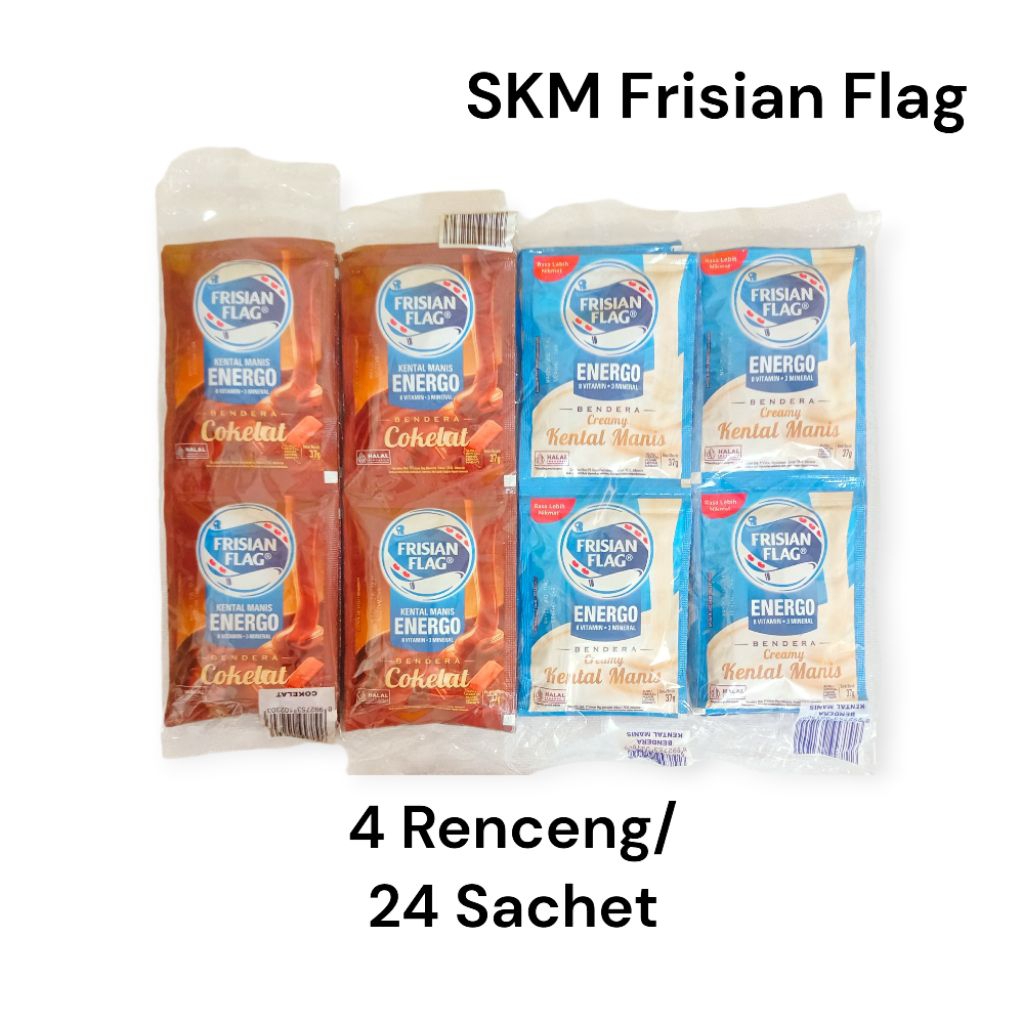

(24 Sachet) Frisian Flag Renceng Susu Kental Manis Vanila Dan Coklat