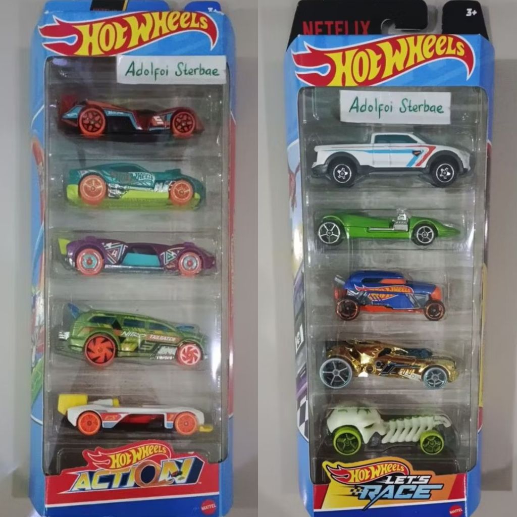 hotwheels hot wheels gift pack gp isi 5 lets let's race netflix 2 tuff twin mill rip rod rocketfire 