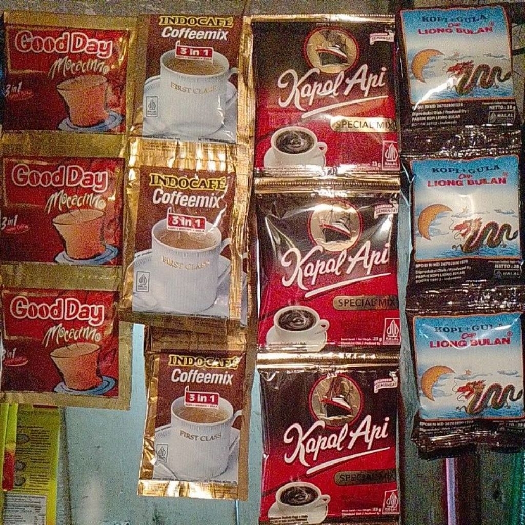 

kopi kapal api, kopi indocafe,kopi liong