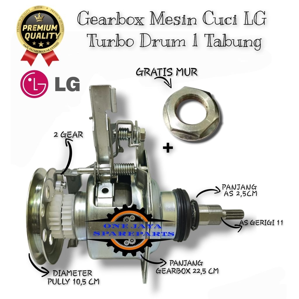 FREE MUR Gearbox TS81VM Mesin Cuci LG Turbo Drum TOP Loading