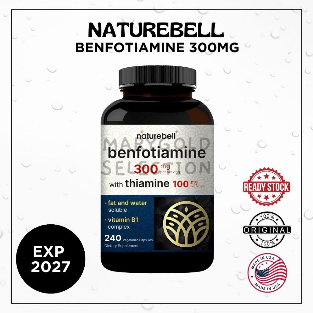 Naturebell Benfotiamine 300 mg with thiamine 240 kapsul vitamin B1 Vit